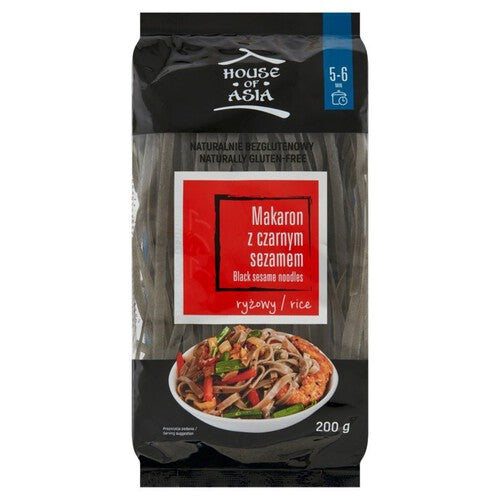 Makaron ryżowy z czarnym sezamem House of Asia 200 g