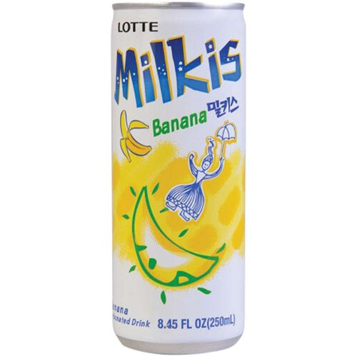 Mleczny napój gazowany - Banan Lotte 250 ml
