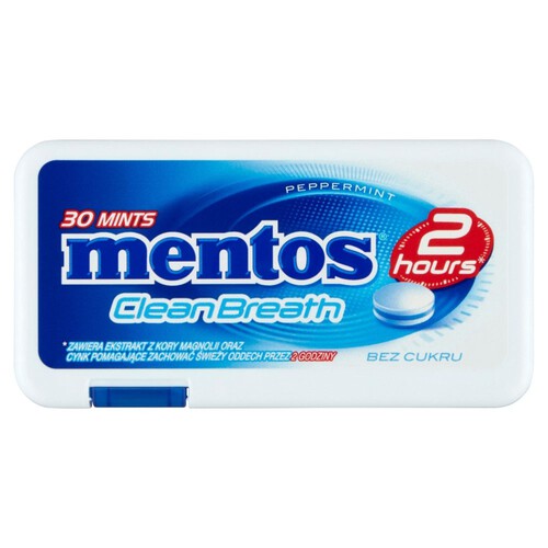 Odświeżające pastylki Clean Breath Peppermint Mentos 21 g