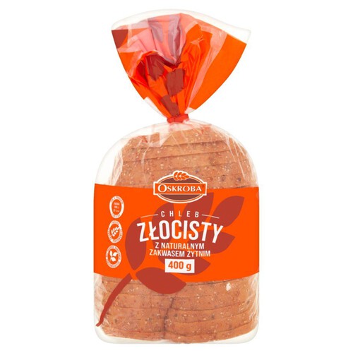 Chleb Złocisty pszenno żytni z zakwasem żytnim i ziarnami Oskroba 400 g