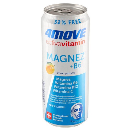 Active Vitamin gazowany napój o smaku grejpfruta i limonki 4Move 330 ml