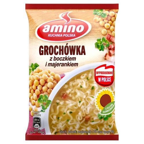 Grochówka z boczkiem i majerankiem Amino 65 g
