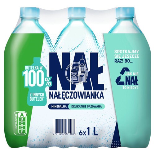 Woda mineralna delikatnie gazowana Nałęczowianka 6 x 1 l