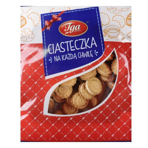Ciastko kruche z kremem o smaku śmietankowym Iga 1 kg