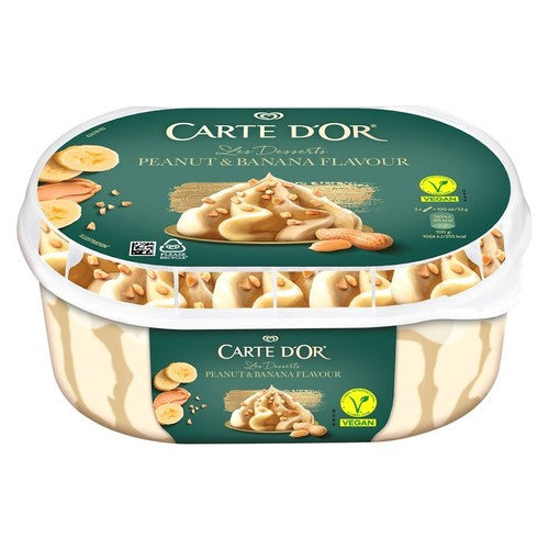 Les Desserts wegańskie lody o smaku orzeszków ziemnych i o smaku bananowym CARTE D'OR 825 ml