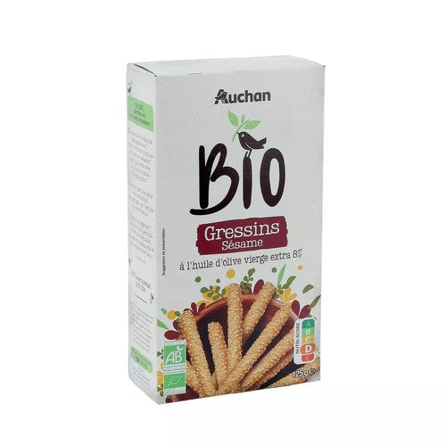 BIO Paluszki grissini z sezamem Auchan 125 g
