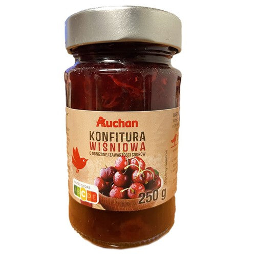 Konfitura wiśniowa o obniżonej zawartości cukrów Auchan 250 g