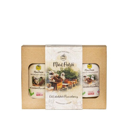 Miód nektarowy gryczany + wielokwiatowy Apis 2 x 350 g