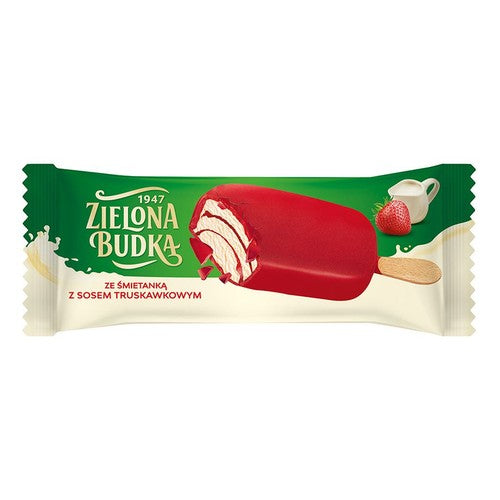 Lody ze śmietanką z sosem truskawkowym Zielona Budka 90 ml