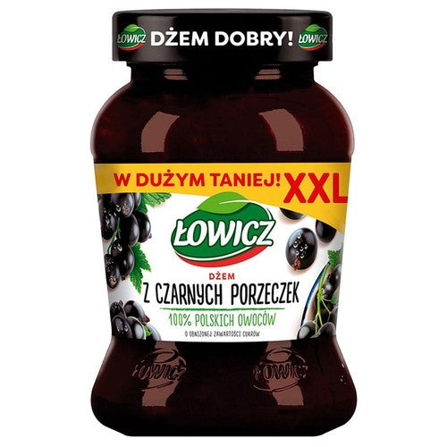 Dżem z czarnych porzeczek o obniżonej zawartości cukrów Łowicz 450 g