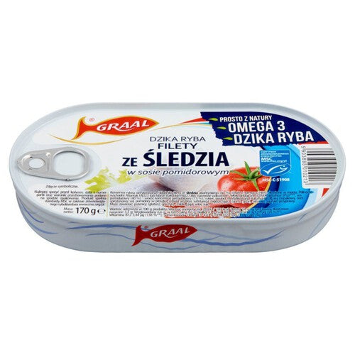 Filety ze śledzia w sosie pomidorowym GRAAL 170 g