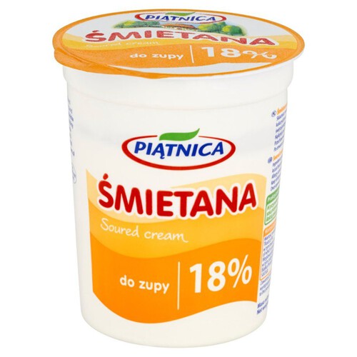 Śmietana 18% do zup sosów i sałatek Piątnica 400 g