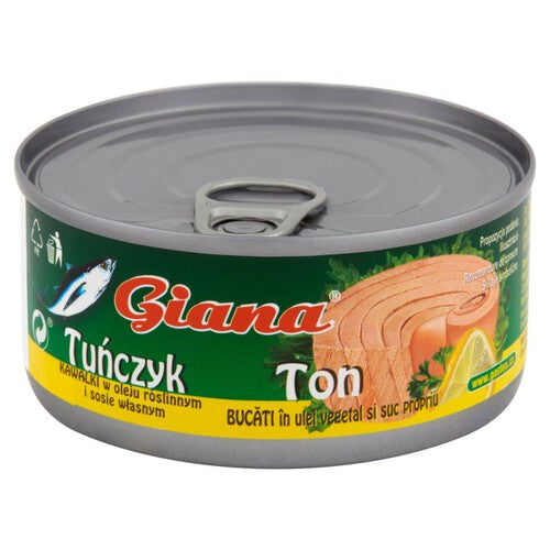 Tuńczyk kawałki w oleju roślinnym i sosie własnym Giana 170 g