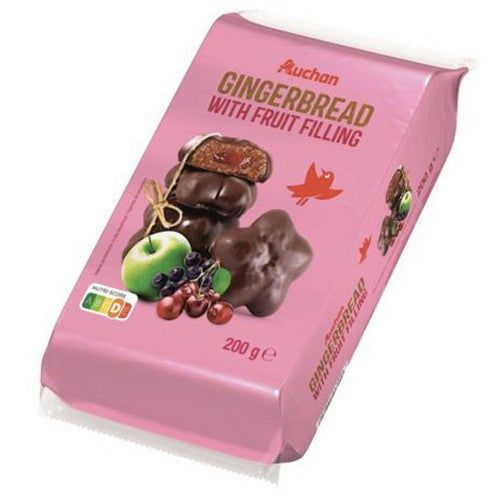 Pierniki w czekoladzie z nadzieniem owocowym Auchan 200 g