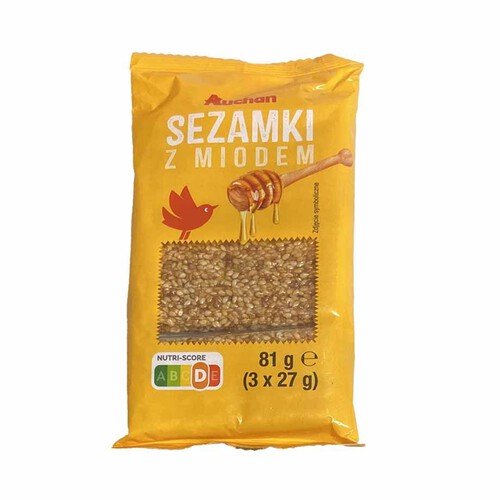Sezamki z miodem Auchan 3 x 27 g