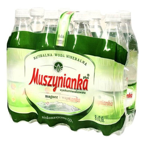 Woda wysokozmineralizowana niskonasycona CO2 Muszynianka 8 x 600 ml
