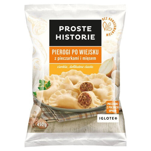 Pierogi po wiejsku z pieczarkami i mięsem Proste Historie 450 g