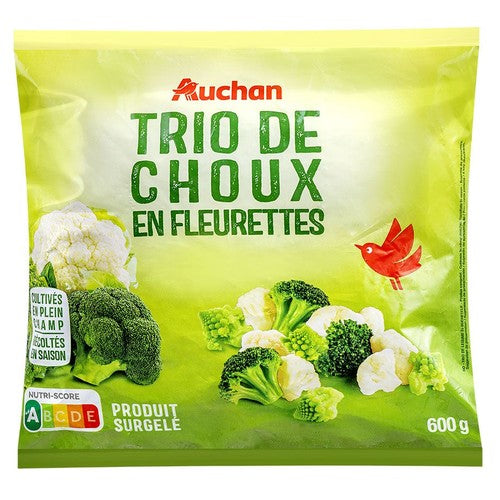 Mieszanka warzywna kalafior, brokuł i kapusty romanesco
Auchan 600 g