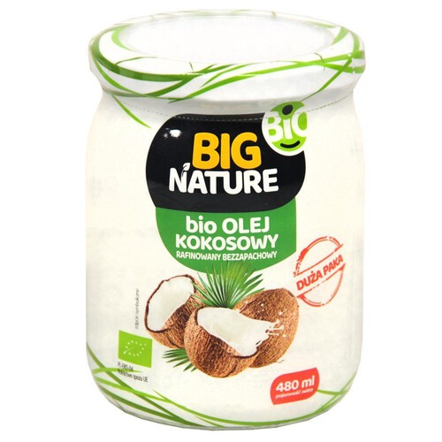 BIO Olej kokosowy rafinowany, bezzapachowy Big Nature 480 g