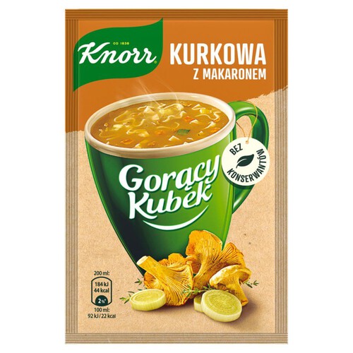 Gorący kubek kurkowa z makaronem Knorr 13 g