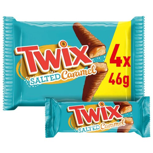 Batony czekoladowe ze słonym karmelem  Twix 4 x 46 g