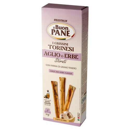 Paluszki grissini z oliwą z oliwek, ziołami i czosnkiem Il Buon Pane 120 g