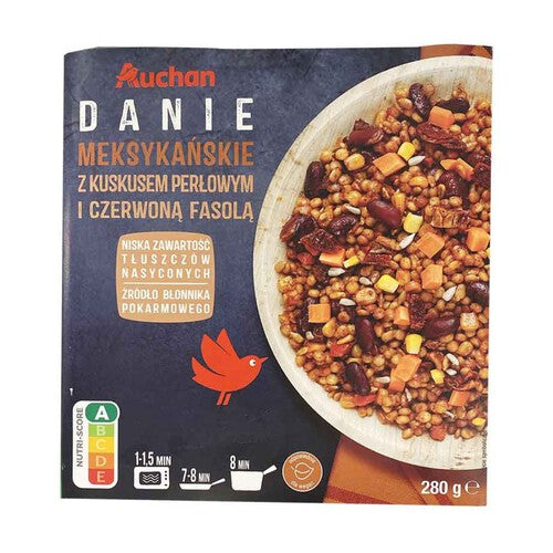 Danie bezmięsne z kuskusem i czerwoną fasolą. Auchan 280 g