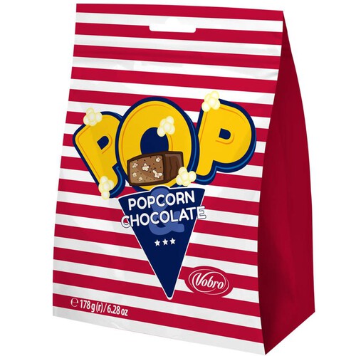 Cukierki POP Popcorn Chocolate  Vobro 178 g