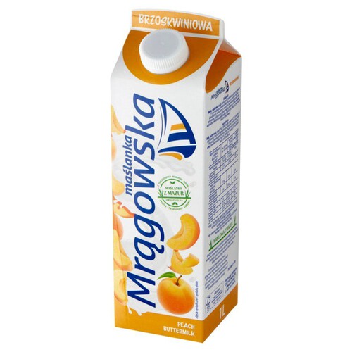 Maślanka Mrągowska brzoskwiniowa.  Mlekpol 1 l
