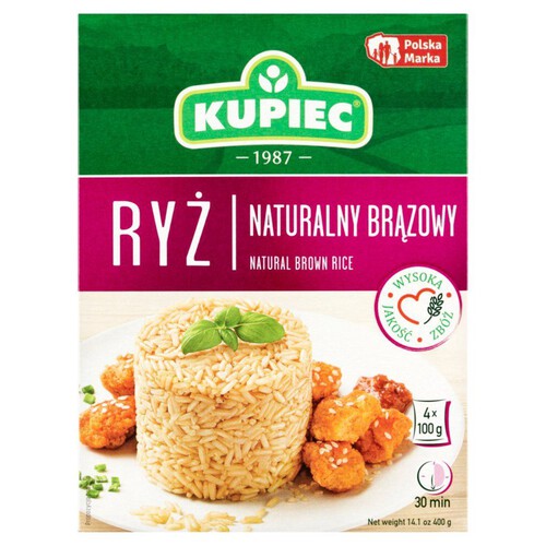Ryż naturalny brązowy Kupiec 4 x 100 g