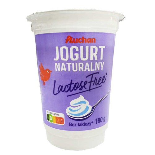 Jogurt naturalny kremowy bez laktozy Auchan 180 g