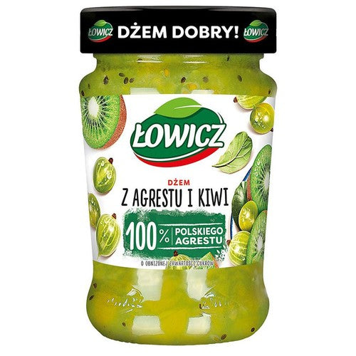 Dżem z agrestu i kiwi o obniżonej zawartości cukrów Łowicz 280 g