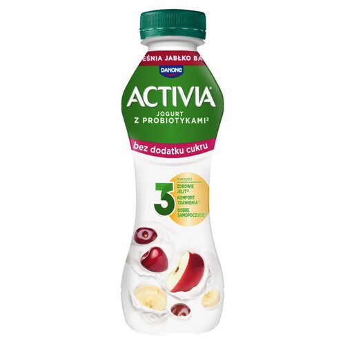 Jogurt pitny o smaku czereśni jabłka i banana  Activia 270 g