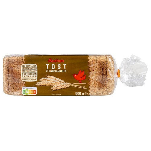 Chleb tostowy pszenny pełnoziarnisty krojony Auchan 500 g