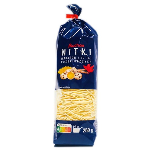 Makaron z 12 jaj przepiórczych  nitki Auchan 250 g