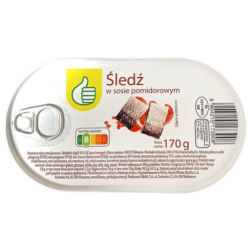 Śledź w sosie pomidorowym Auchan 170 g