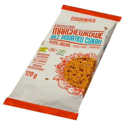 Ciastka wegańskie bezglutenowe bez laktozy  Frank Oli 120 g