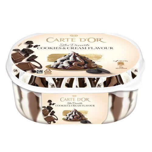 Les Desserts lody o smaku ciasteczkowo-śmietankowym i czekoladowe CARTE D'OR 825 ml