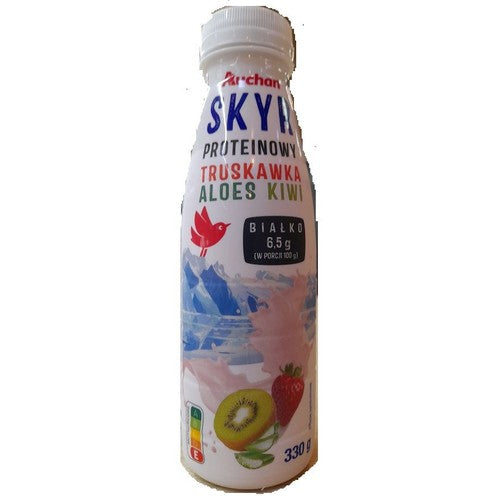 Jogurt skyr proteinowy truskawka aloes kiwi Auchan 330 g