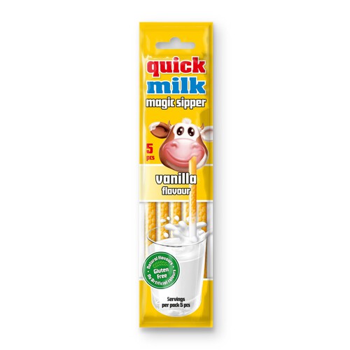 Słomki smakowe do mleka o smaku waniliowym Quick Milk 5 x 6 g
