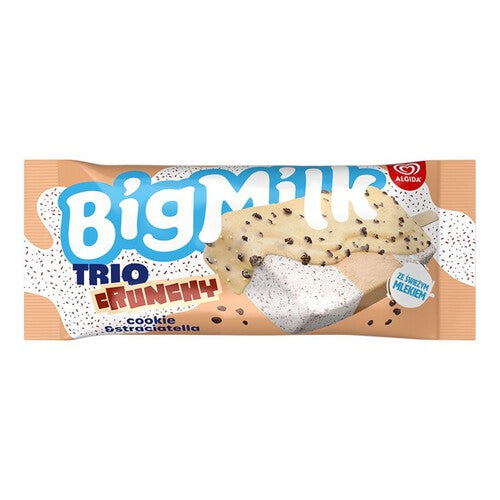 Lody Trio Crunchy straciatella i ciasteczka Big Milk 90 ml