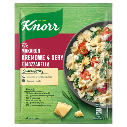 Fix Makaron kremowe 4 sery z mozzarellą Knorr 45 g