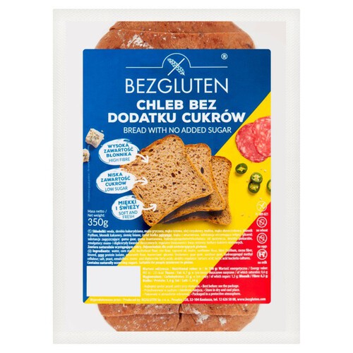 Chleb bez dodatku cukrów Bezgluten 350 g