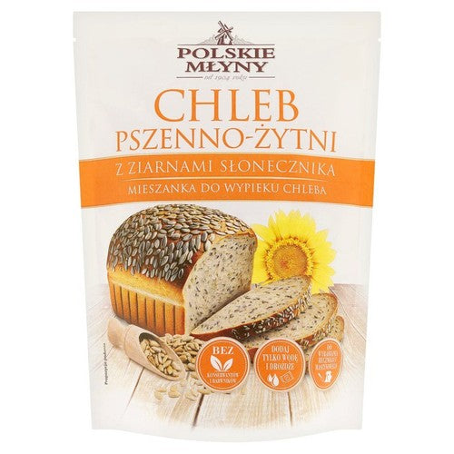 Mieszanka do wypieku chleba pszenno-żytniego z ziarnami słonecznika Polskie Młyny 500 g