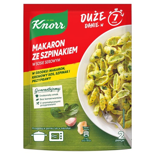 Makaron ze szpinakiem w sosie serowym Knorr 160 g