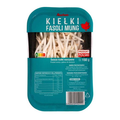 Kiełki fasoli mung   Auchan 150 g