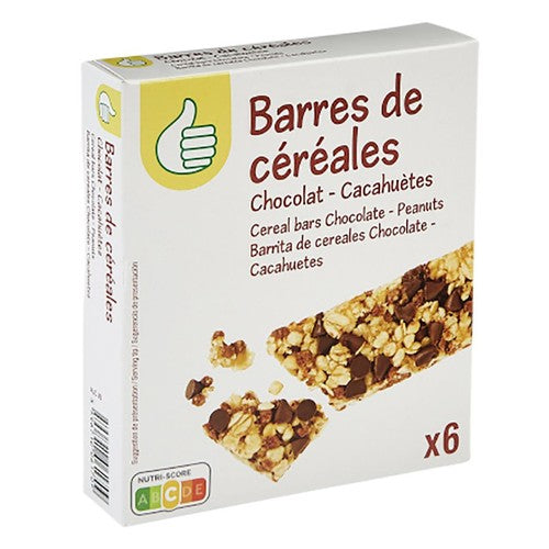 Baton zbożowy orzech laskowy z czekoladą Auchan 6 x 21 g