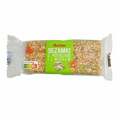 Sezamki z pistacjami i z miodem   Auchan 35 g