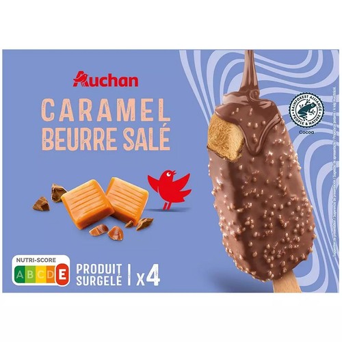 Lody o smaku słonego karmelu Auchan 4 x 70 g