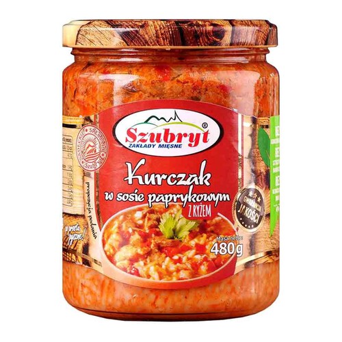 Kurczak w sosie paprykowym z ryżem Szubryt 480 g